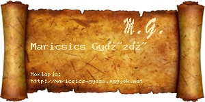 Maricsics Győző névjegykártya
