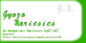 gyozo maricsics business card